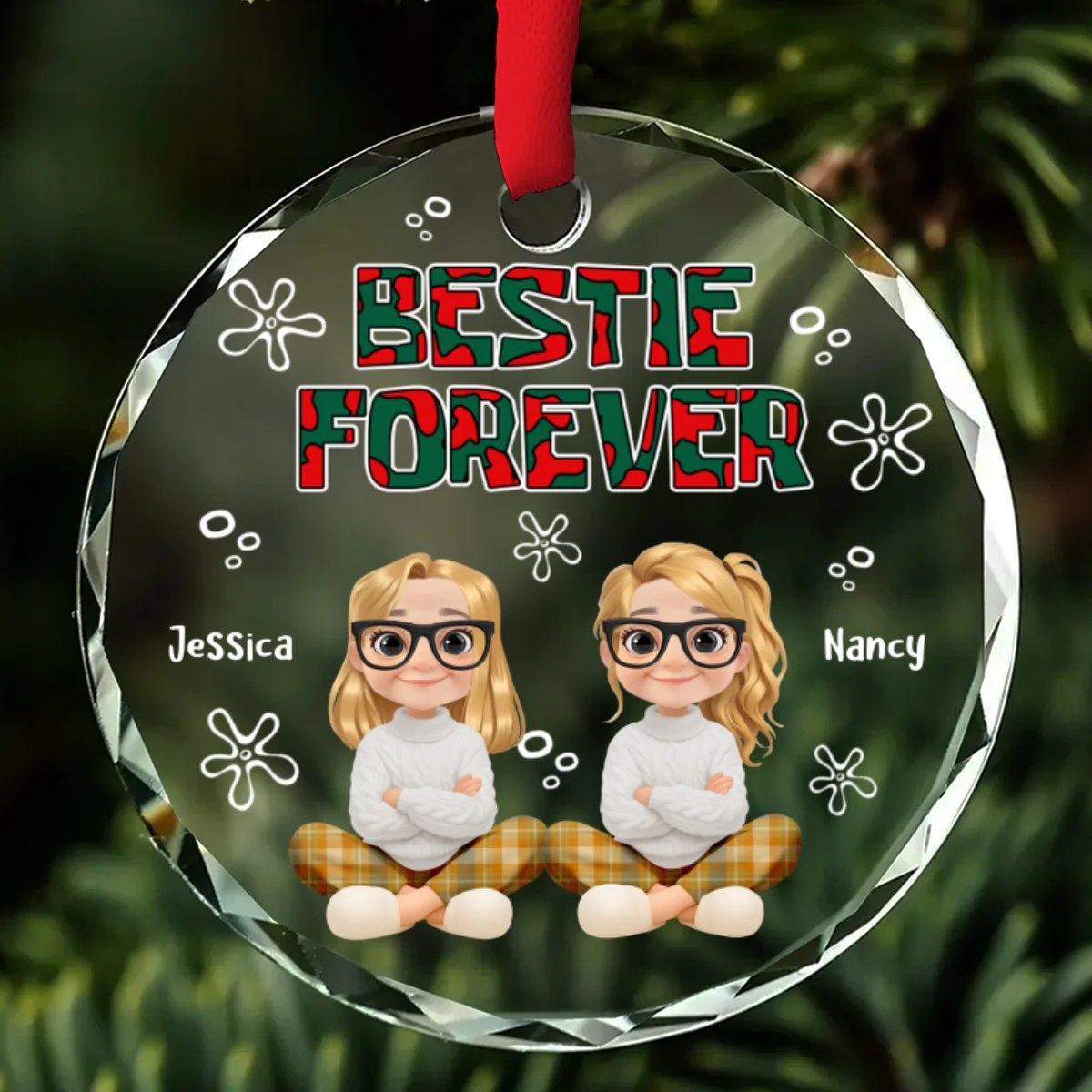 My Best Girl - Personalized Custom Glass Ornament - Image 7