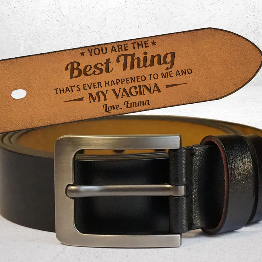 My Best Thing - Personalized Engraved Leather Belt - Image 2