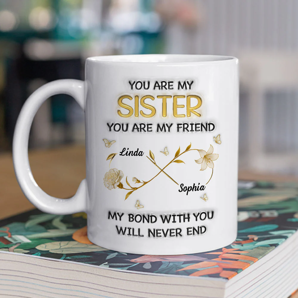 My Bond With Sister - Personalized Custom 3D Inflated Effect Mug - Image 3