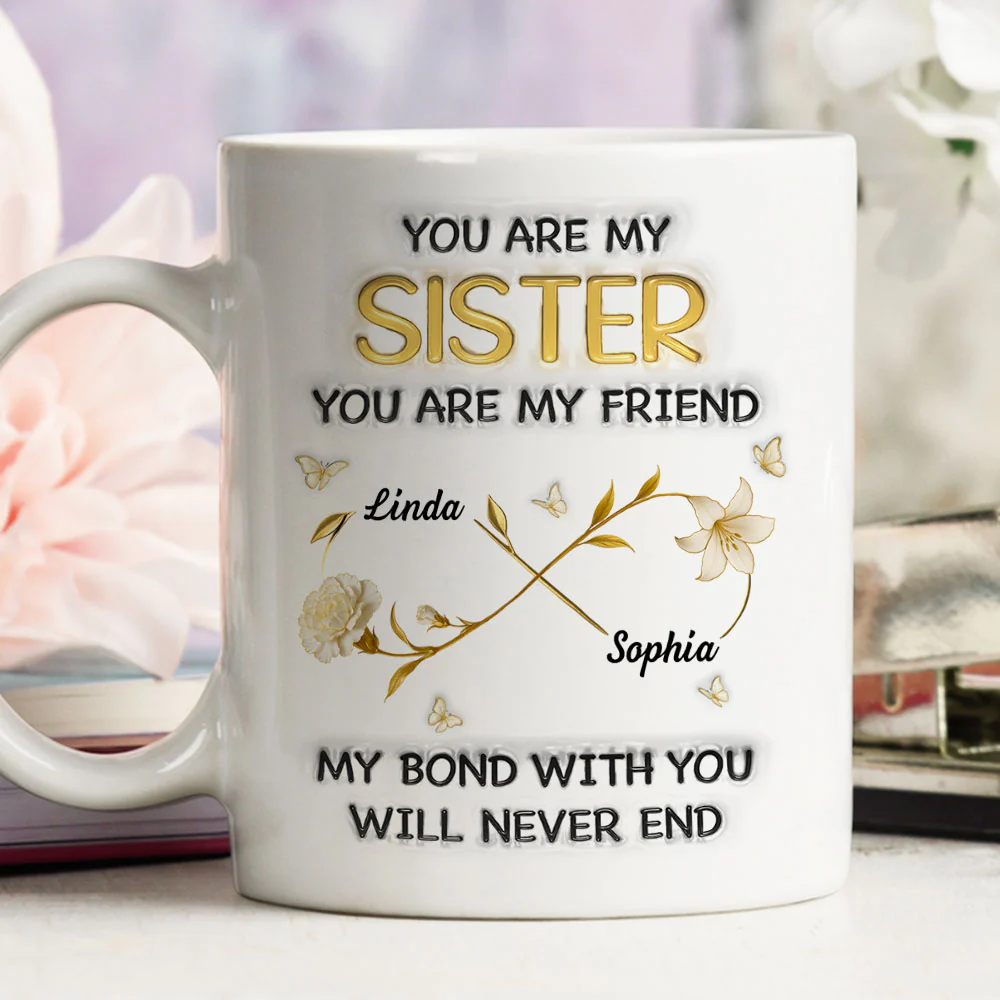 My Bond With Sister - Personalized Custom 3D Inflated Effect Mug - Image 4