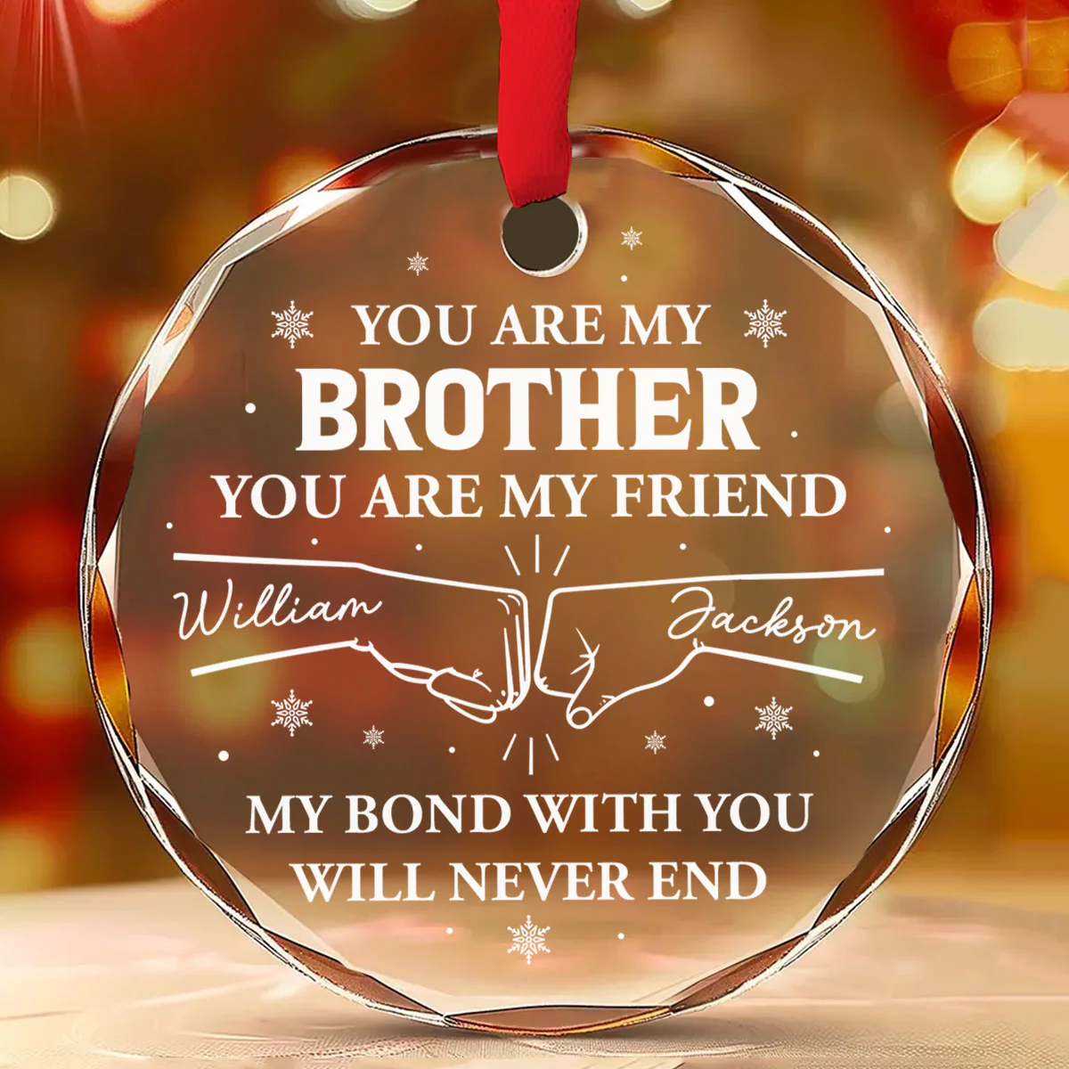 My Bond With You - Personalized Custom Glass Ornament - Image 2
