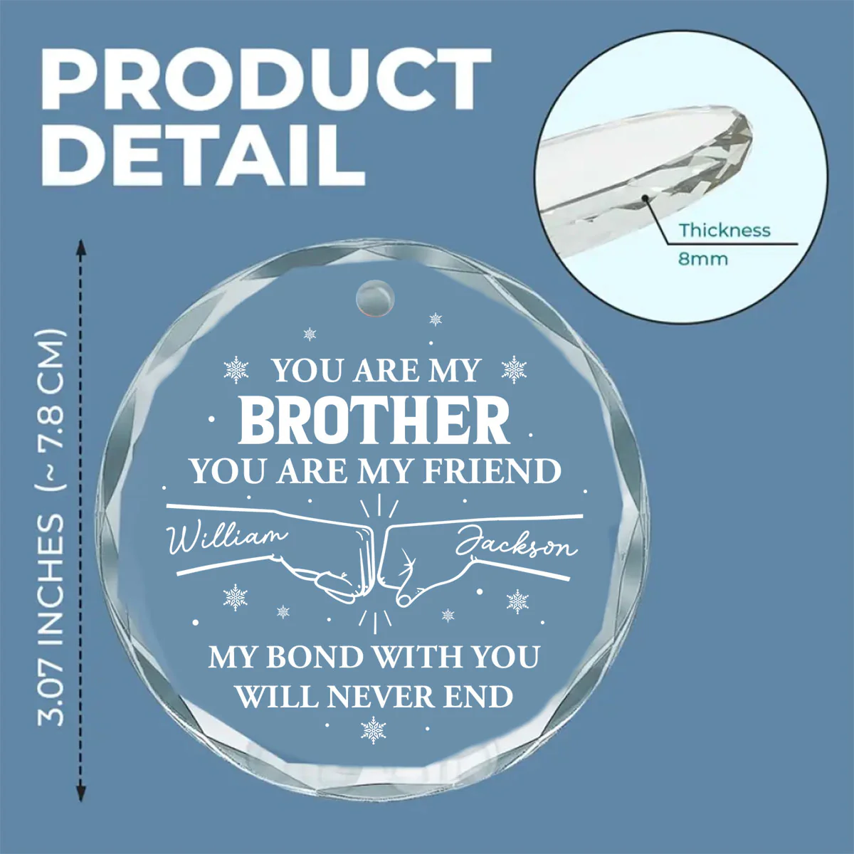 My Bond With You - Personalized Custom Glass Ornament - Image 5