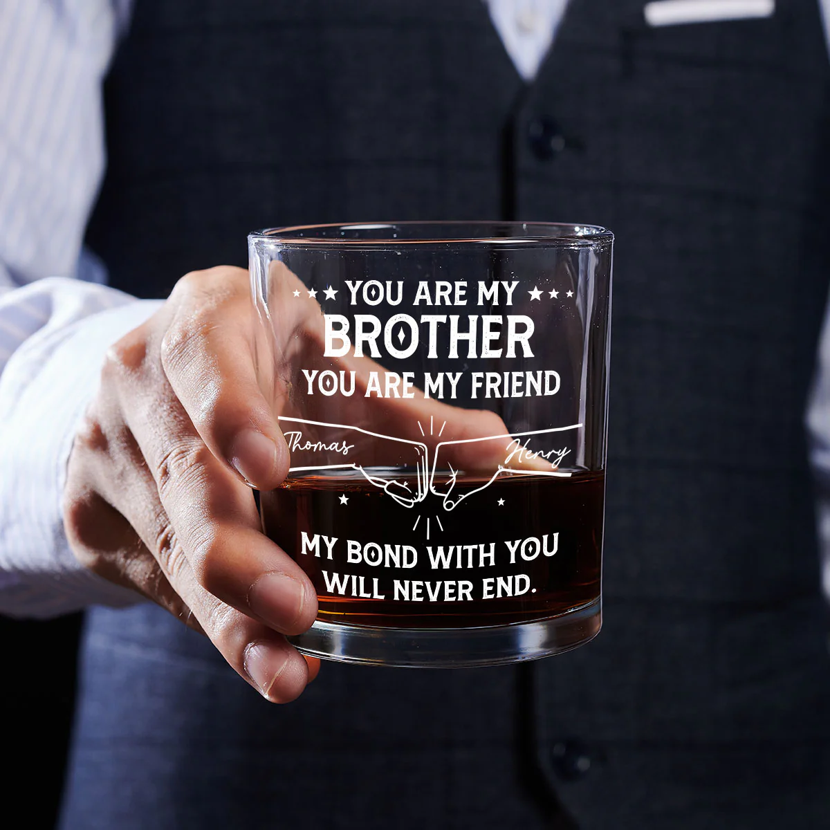 My Bond With You - Personalized Custom Whiskey Glass - Image 5