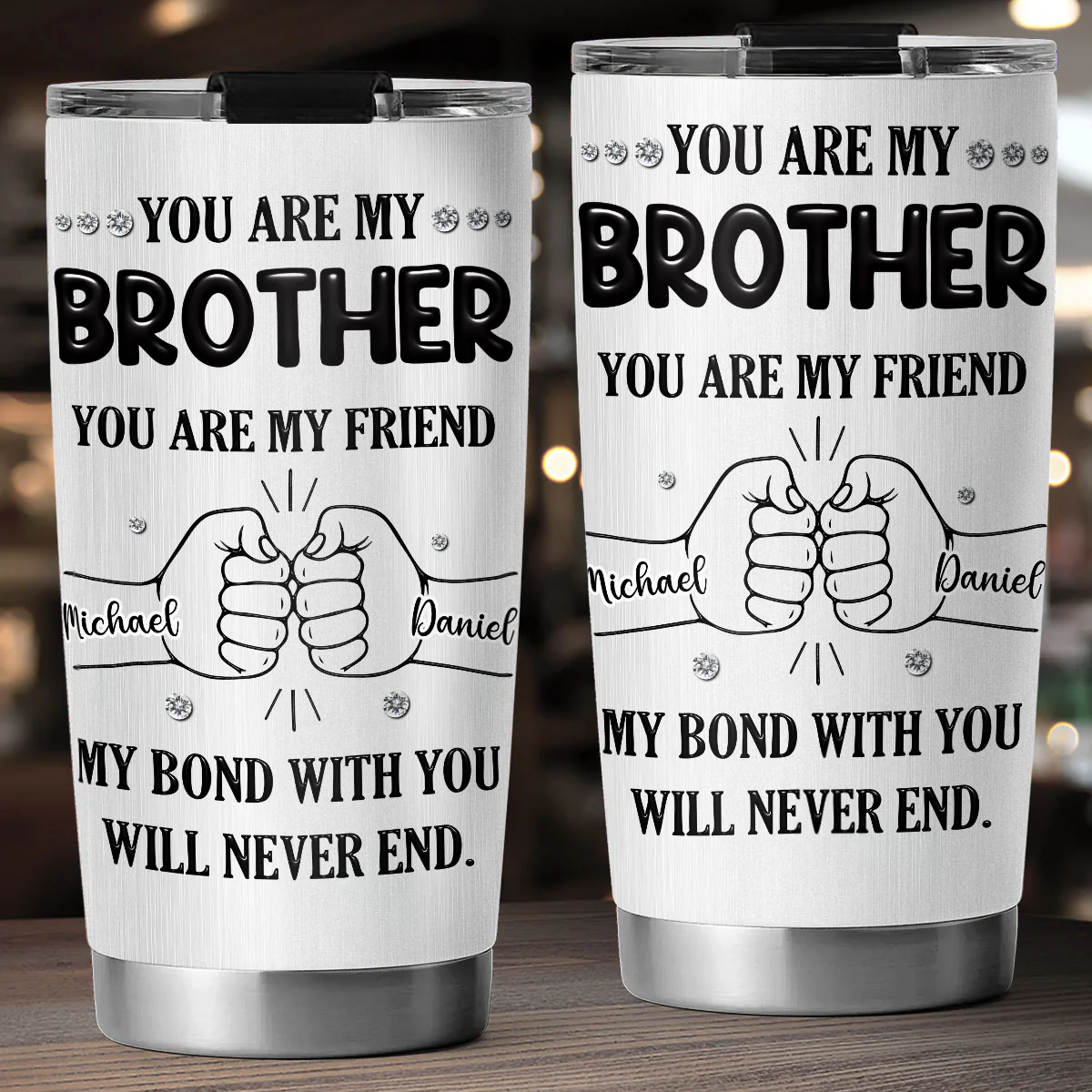 My Bond With You Sister - Personalized Custom Tumbler - Image 3