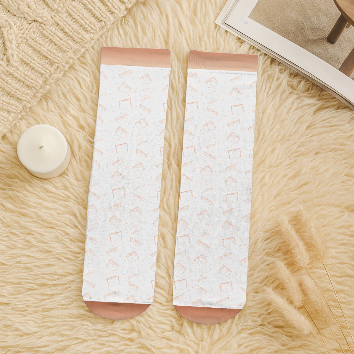 My Book Reading Socks - Personalized Custom Crew Socks - Image 5