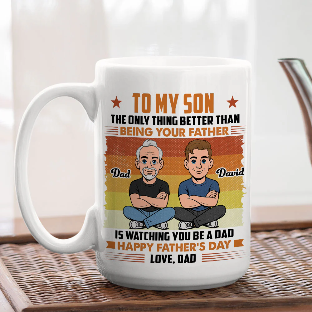 My Boy Grew Into A Dad - Personalized Custom Coffee Mug - Image 5