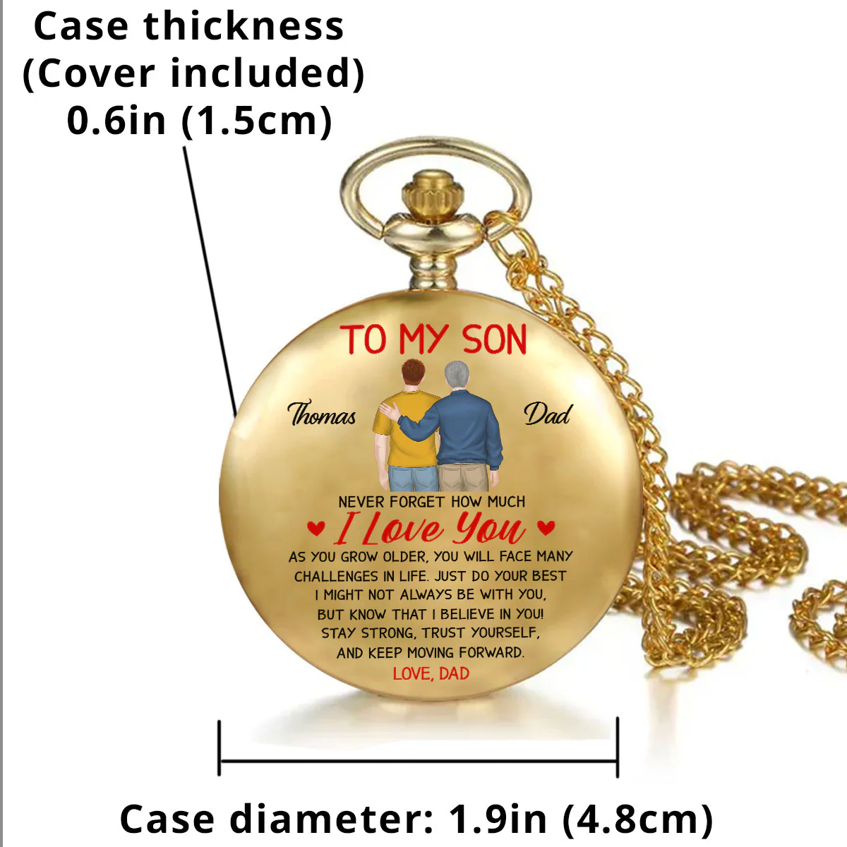 My Boy My Son - Personalized Custom Print Pocket Watch - Image 4