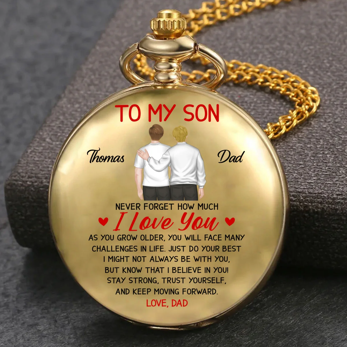 My Boy My Son - Personalized Custom Print Pocket Watch - Image 7