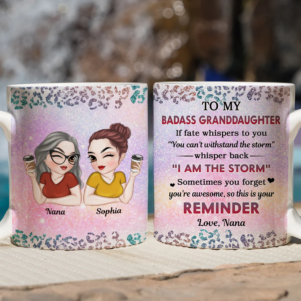 My Brave Granddaughter - Personalized Custom Coffee Mug - Image 2