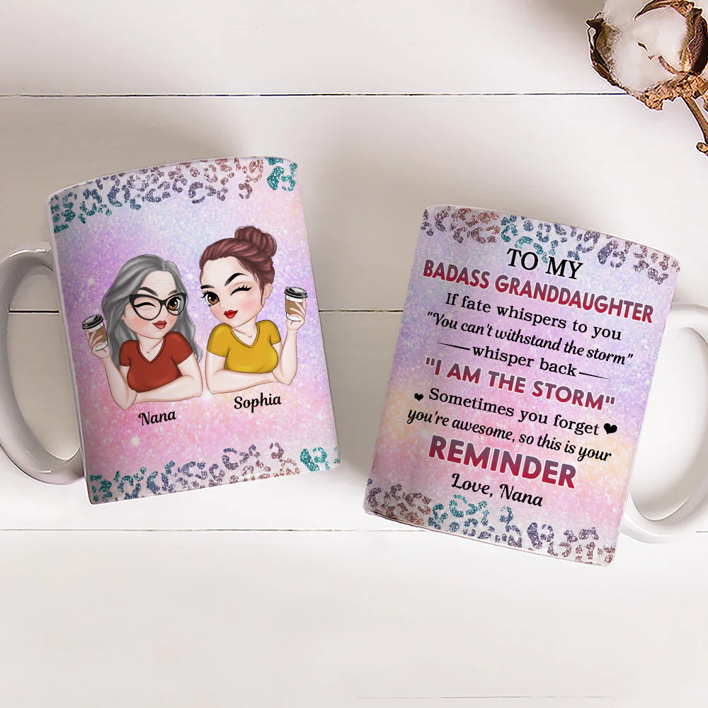 My Brave Granddaughter - Personalized Custom Coffee Mug - Image 3