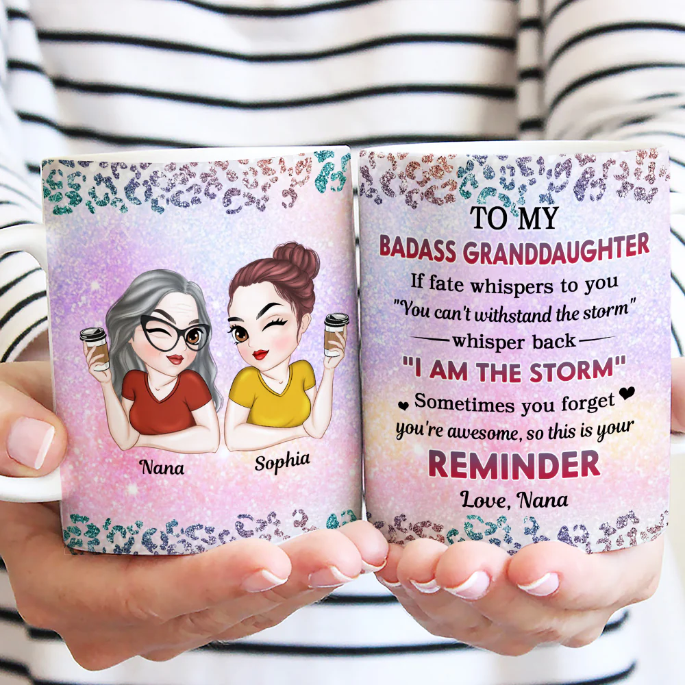My Brave Granddaughter - Personalized Custom Coffee Mug - Image 4