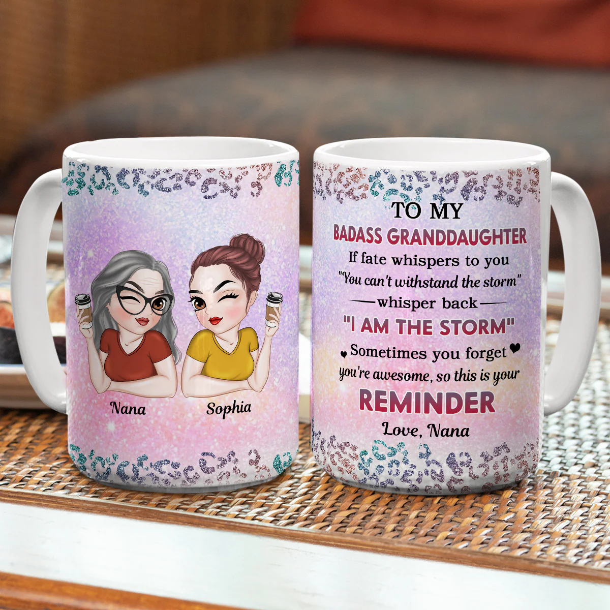 My Brave Granddaughter - Personalized Custom Coffee Mug - Image 5
