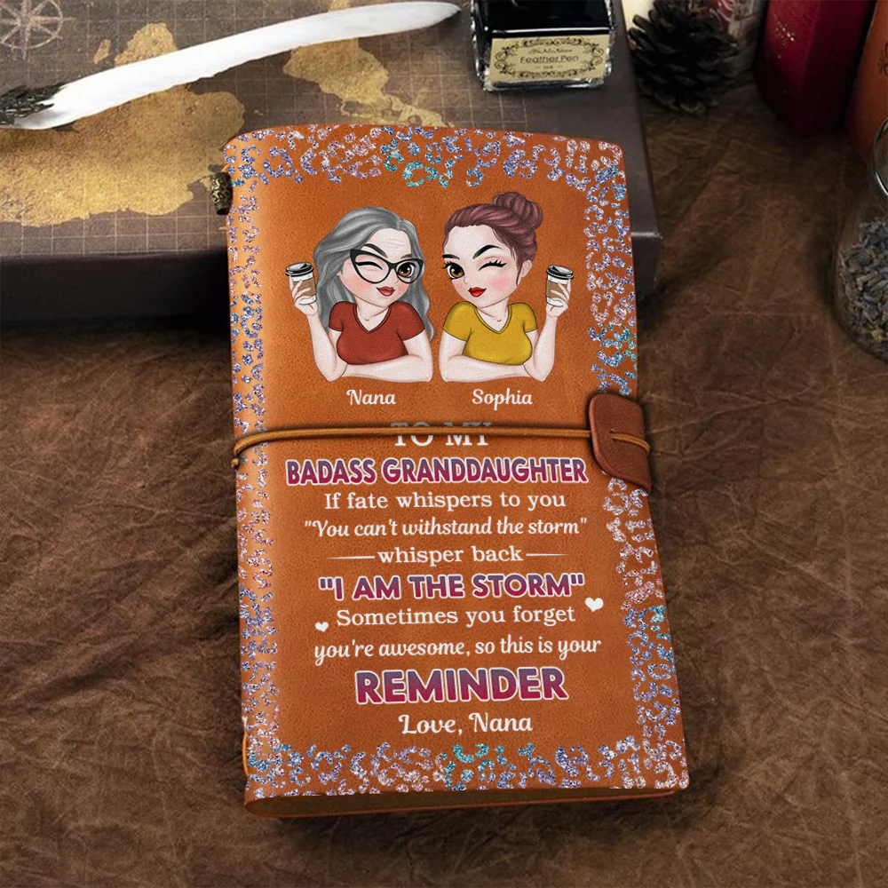 My Brave Granddaughter - Personalized Custom Vintage Journal - Image 2