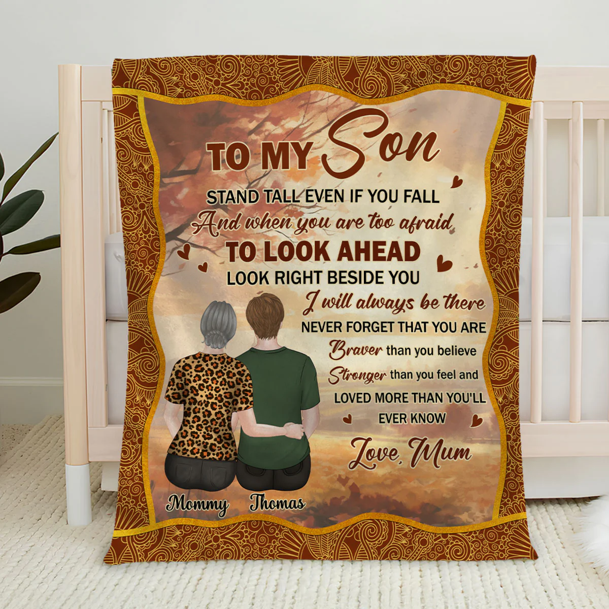 My Brave Grandson - Personalized Custom Fleece Blanket - Image 4