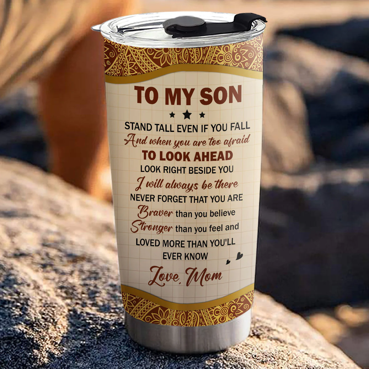 My Brave Grandson - Personalized Custom Tumbler - Image 3