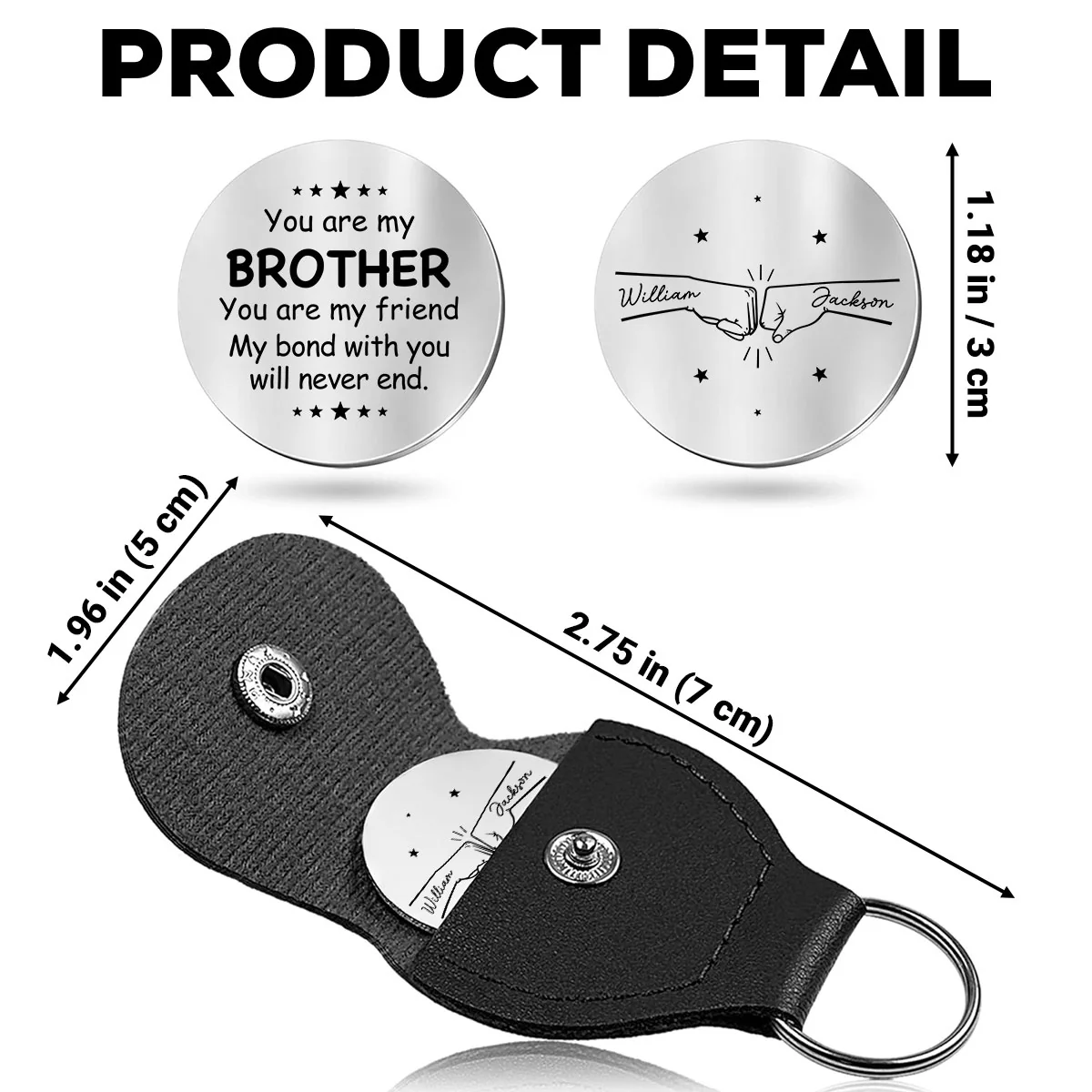 My Brother - Personalized Custom Pocket Hug - Image 5