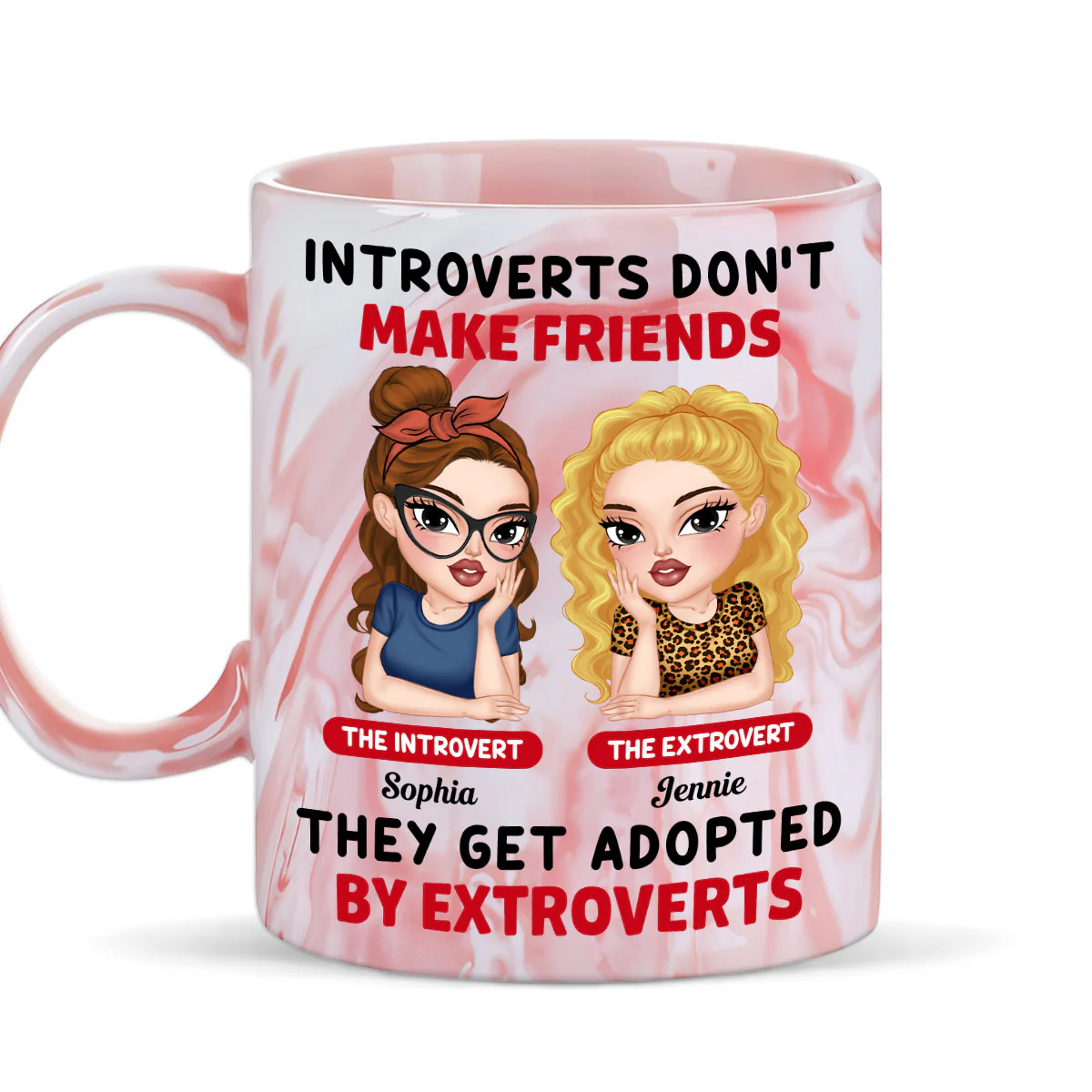 My Crazy One - Personalized Custom Pink Marble Mug - Image 4