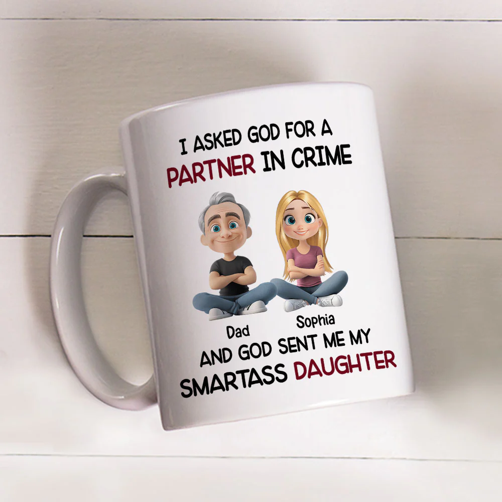 My Daughter As My Partner - Personalized Custom Coffee Mug - Image 2