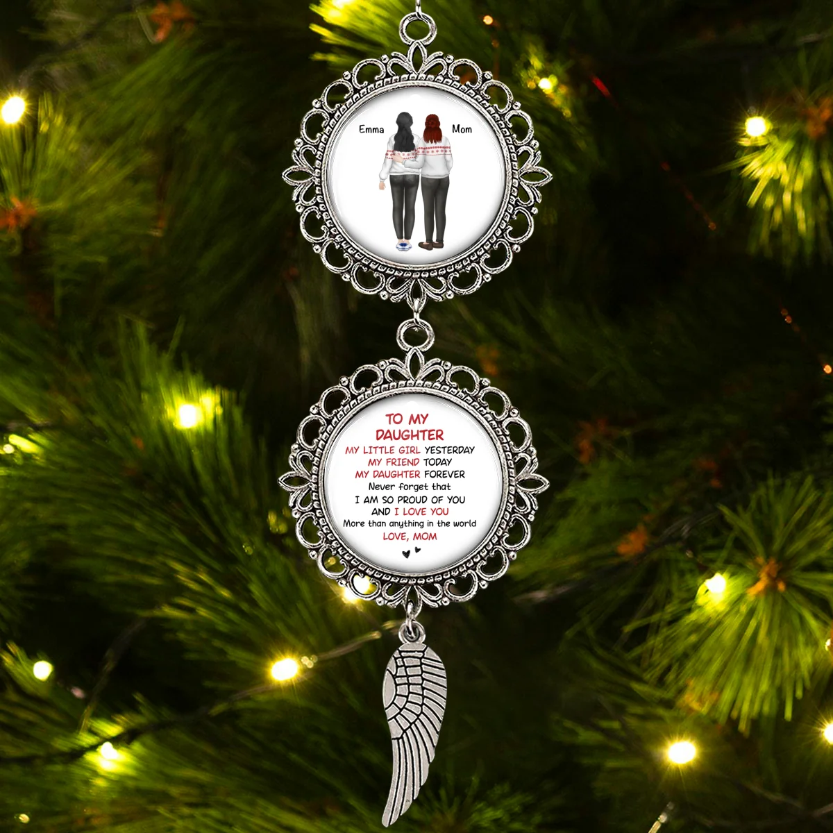 My Daughter Forever - Personalized Custom Charming Ornament - Image 6