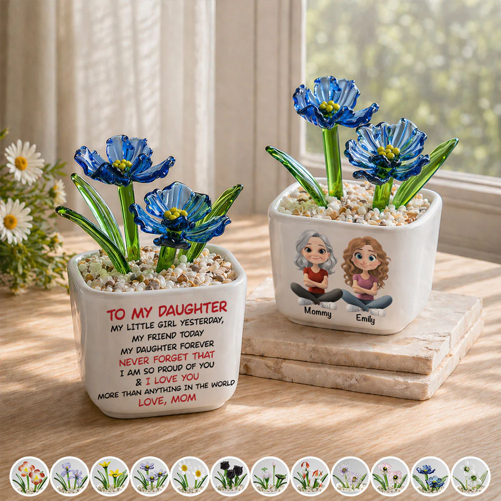 My Daughter Forever - Personalized Custom Glass Birth Month Flower
