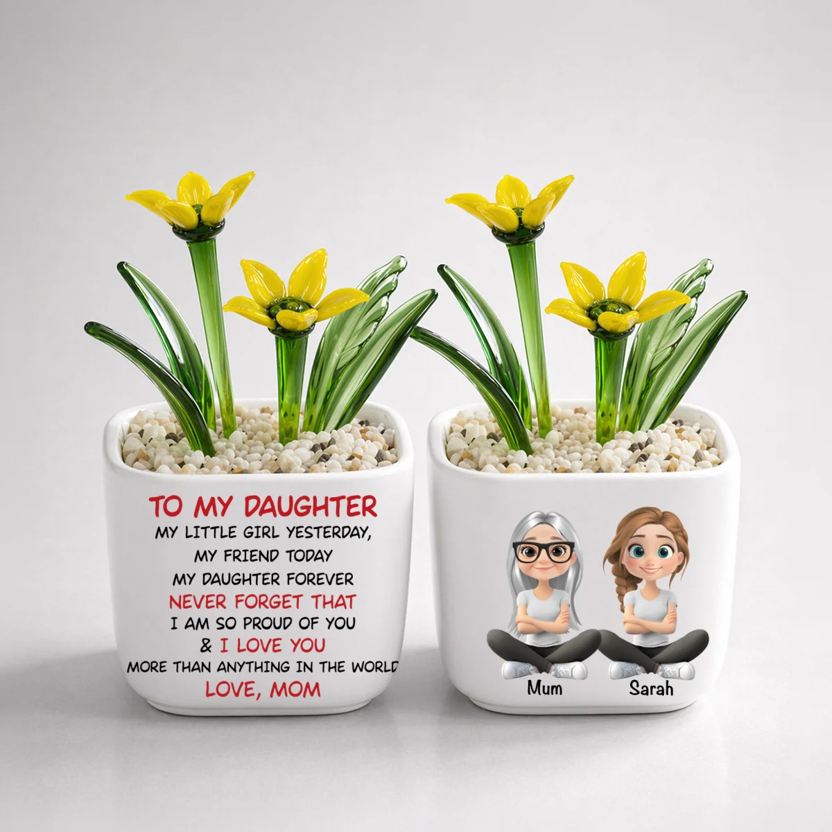 My Daughter Forever - Personalized Custom Glass Birth Month Flower - Image 11
