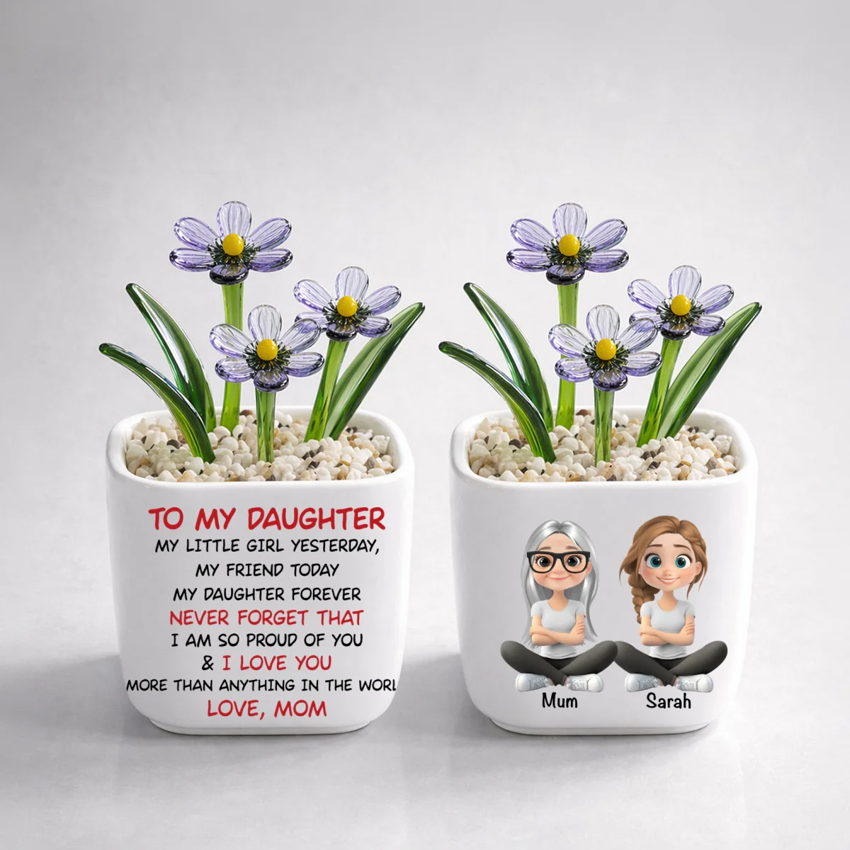 My Daughter Forever - Personalized Custom Glass Birth Month Flower - Image 12
