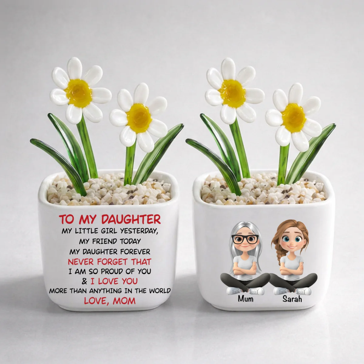My Daughter Forever - Personalized Custom Glass Birth Month Flower - Image 13