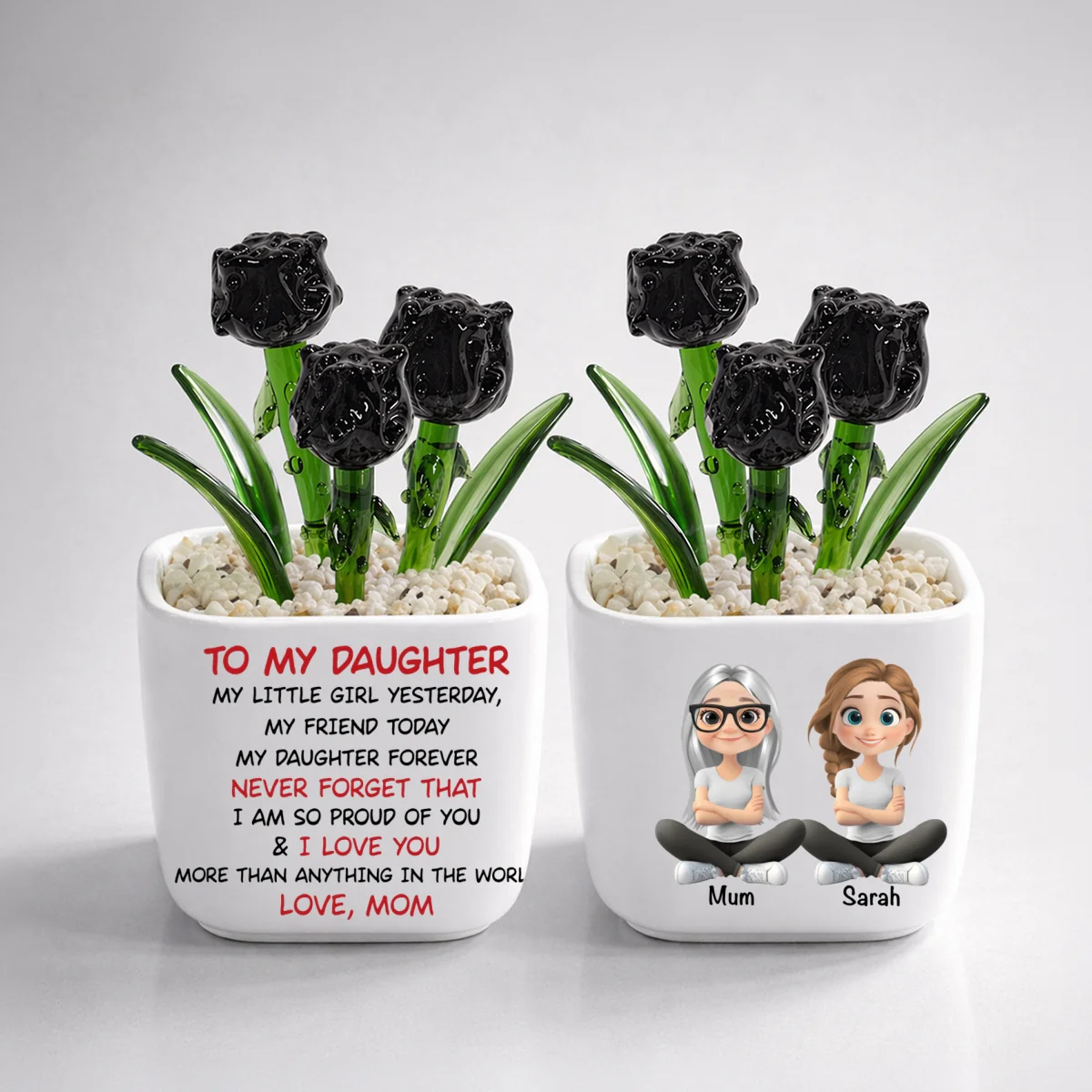 My Daughter Forever - Personalized Custom Glass Birth Month Flower - Image 14