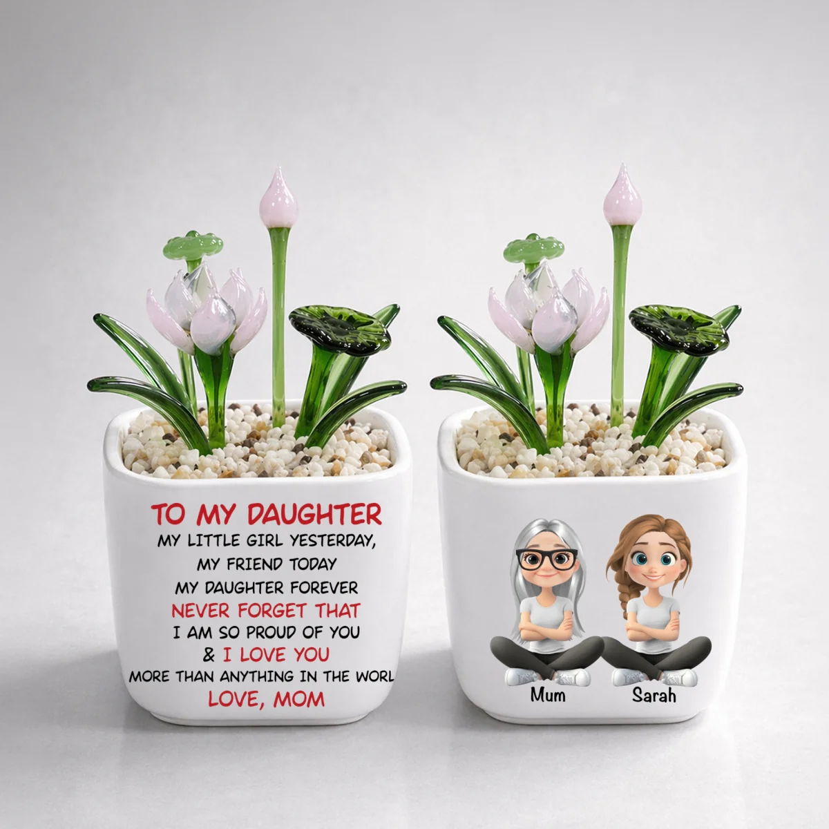 My Daughter Forever - Personalized Custom Glass Birth Month Flower - Image 15