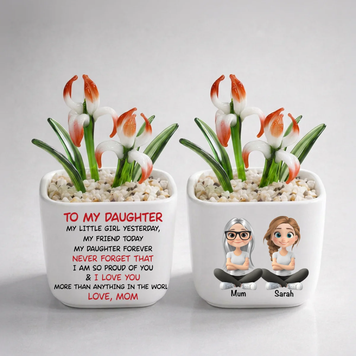 My Daughter Forever - Personalized Custom Glass Birth Month Flower - Image 16