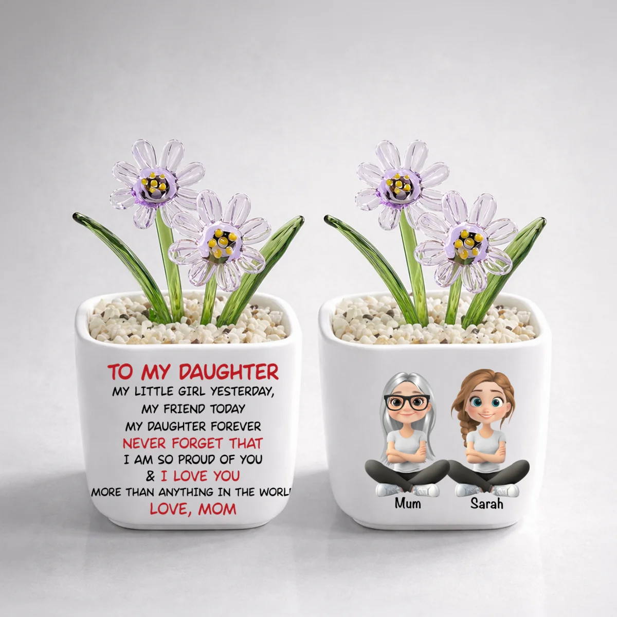 My Daughter Forever - Personalized Custom Glass Birth Month Flower - Image 17