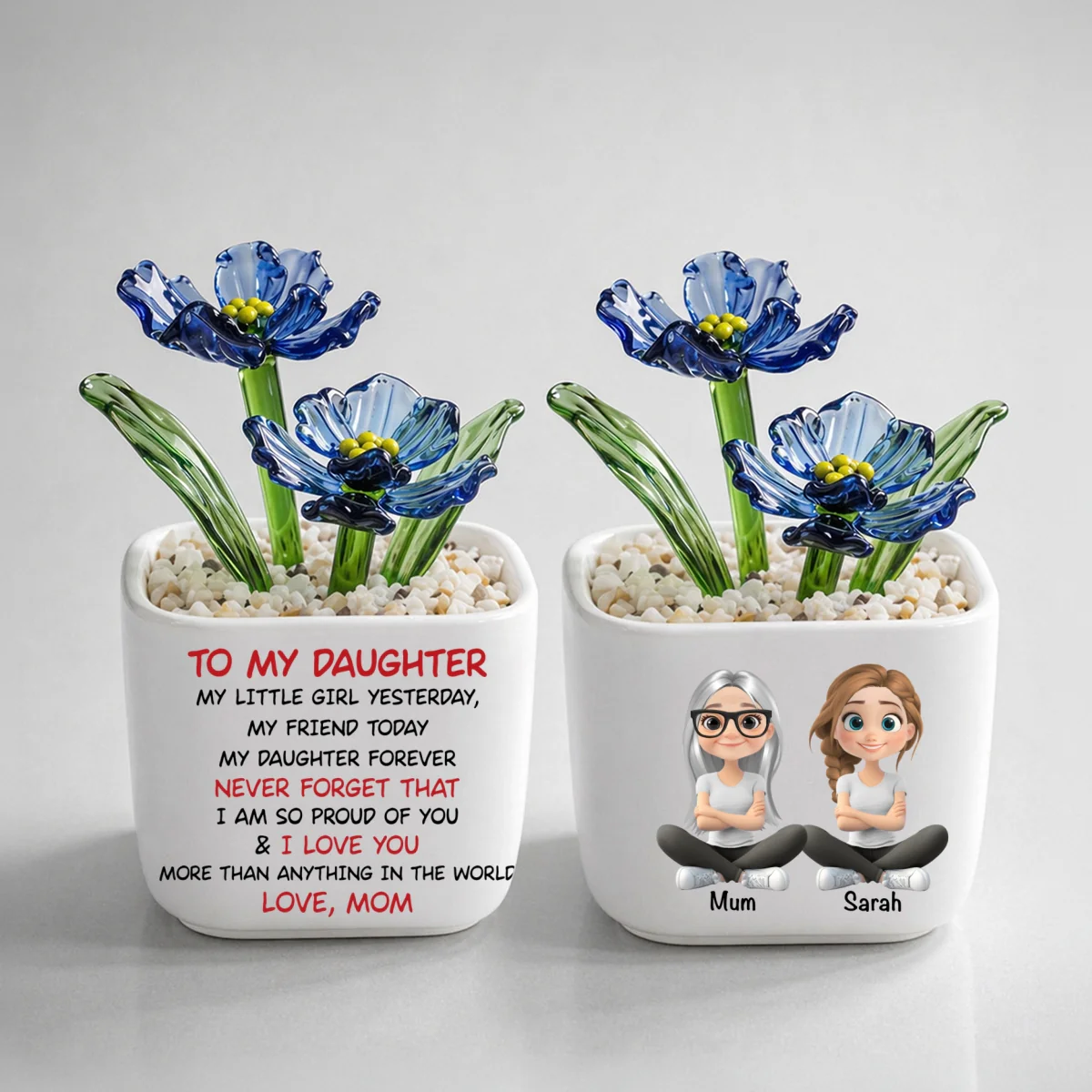 My Daughter Forever - Personalized Custom Glass Birth Month Flower - Image 19