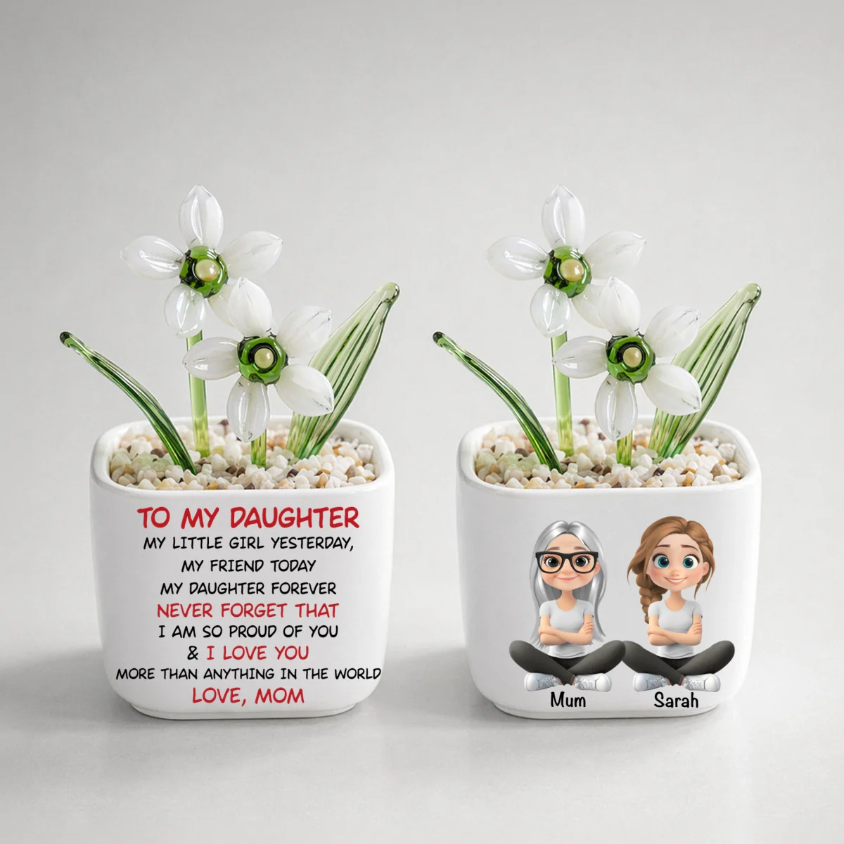 My Daughter Forever - Personalized Custom Glass Birth Month Flower - Image 20