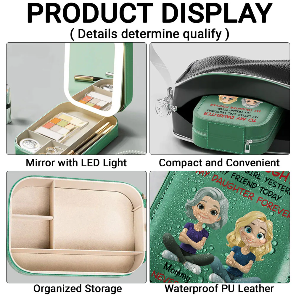 My Daughter Forever - Personalized Custom Jewelry Box With LED Mirror - Image 6