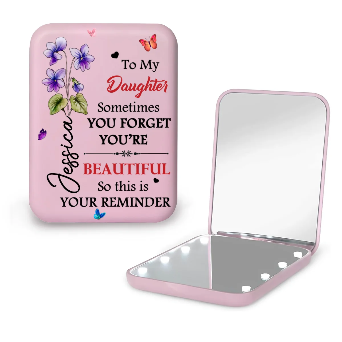 My Daughter Forever - Personalized Custom LED Pocket Mirror - Image 10