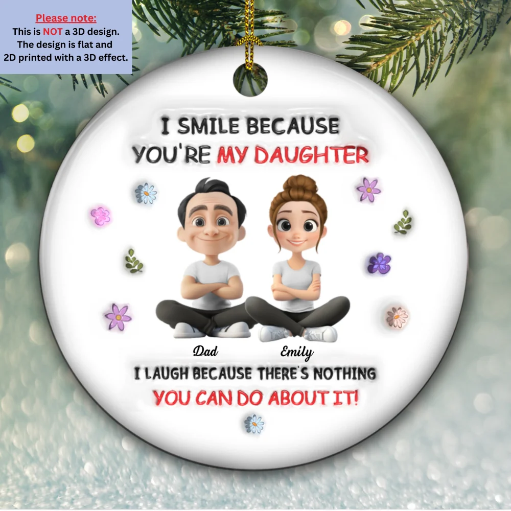 My Daughter - Personalized Custom 3D Inflated Effect Ceramic Ornament - Image 4
