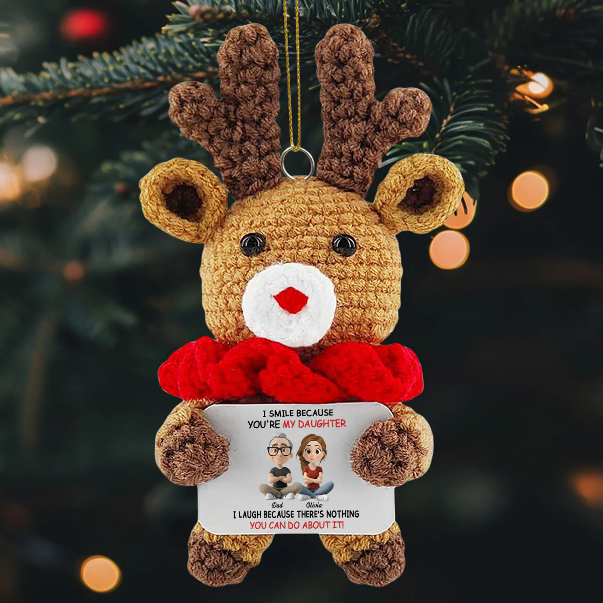 My Daughter - Personalized Custom Deer Crocheted Ornament