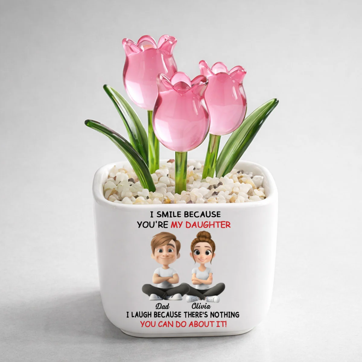 My Daughter - Personalized Custom Glass Everlasting Tulips - Image 10