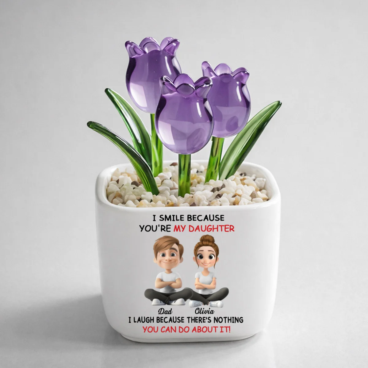 My Daughter - Personalized Custom Glass Everlasting Tulips - Image 11