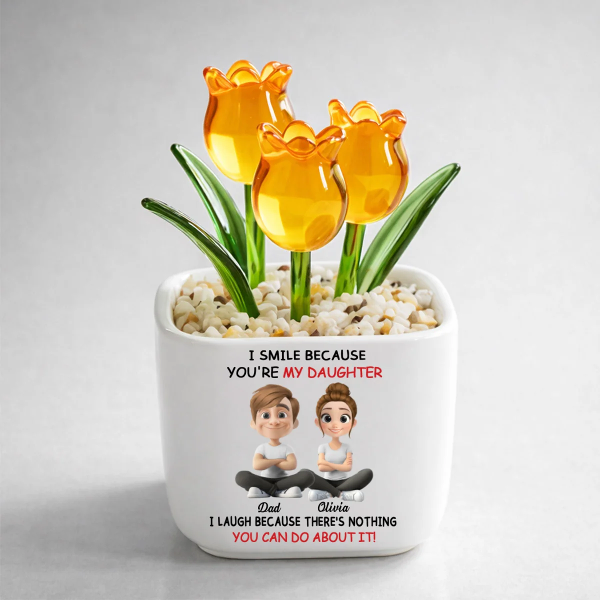 My Daughter - Personalized Custom Glass Everlasting Tulips - Image 12