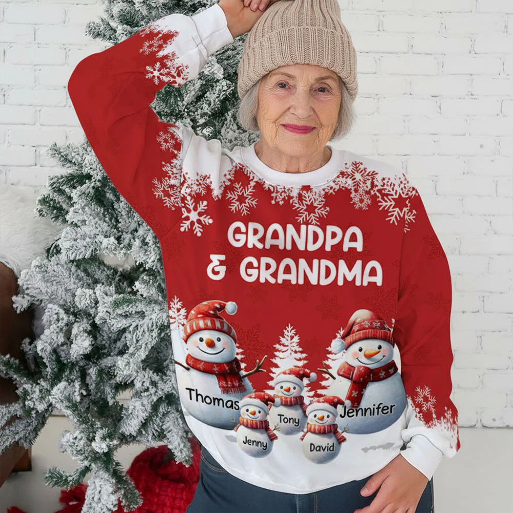 My Fav People Call Me Grandma Grandpa - Personalized Custom All-Over-Print Sweatshirt - Image 4