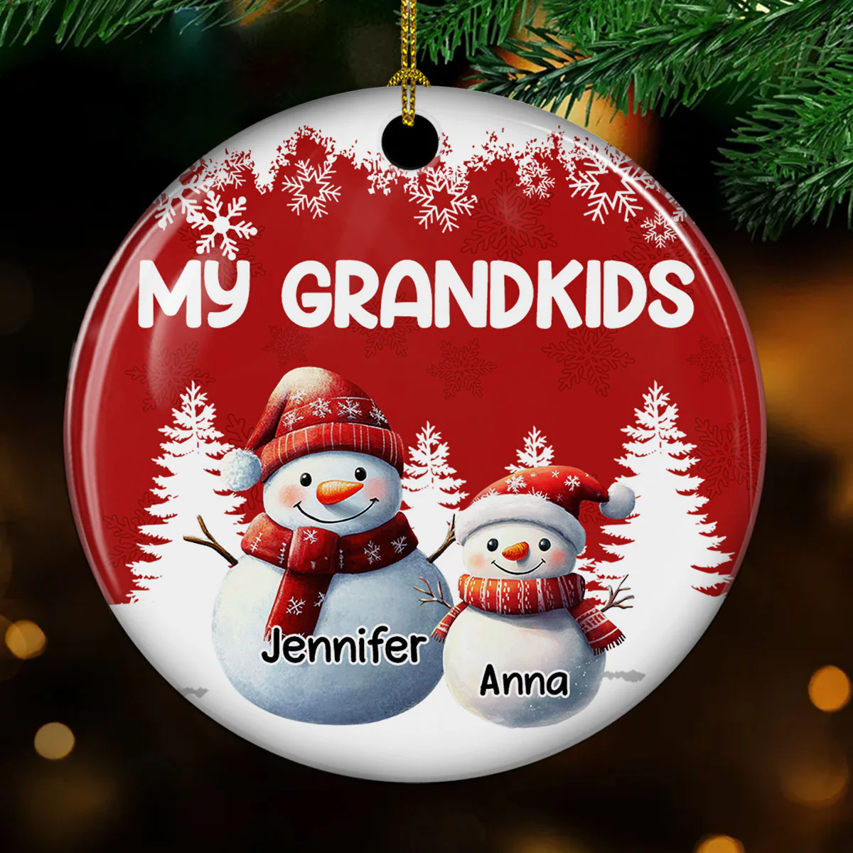 My Fav People Call Me Grandma - Personalized Custom Ceramic Ornament - Image 4