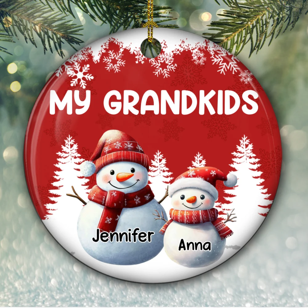 My Fav People Call Me Grandma - Personalized Custom Ceramic Ornament - Image 5