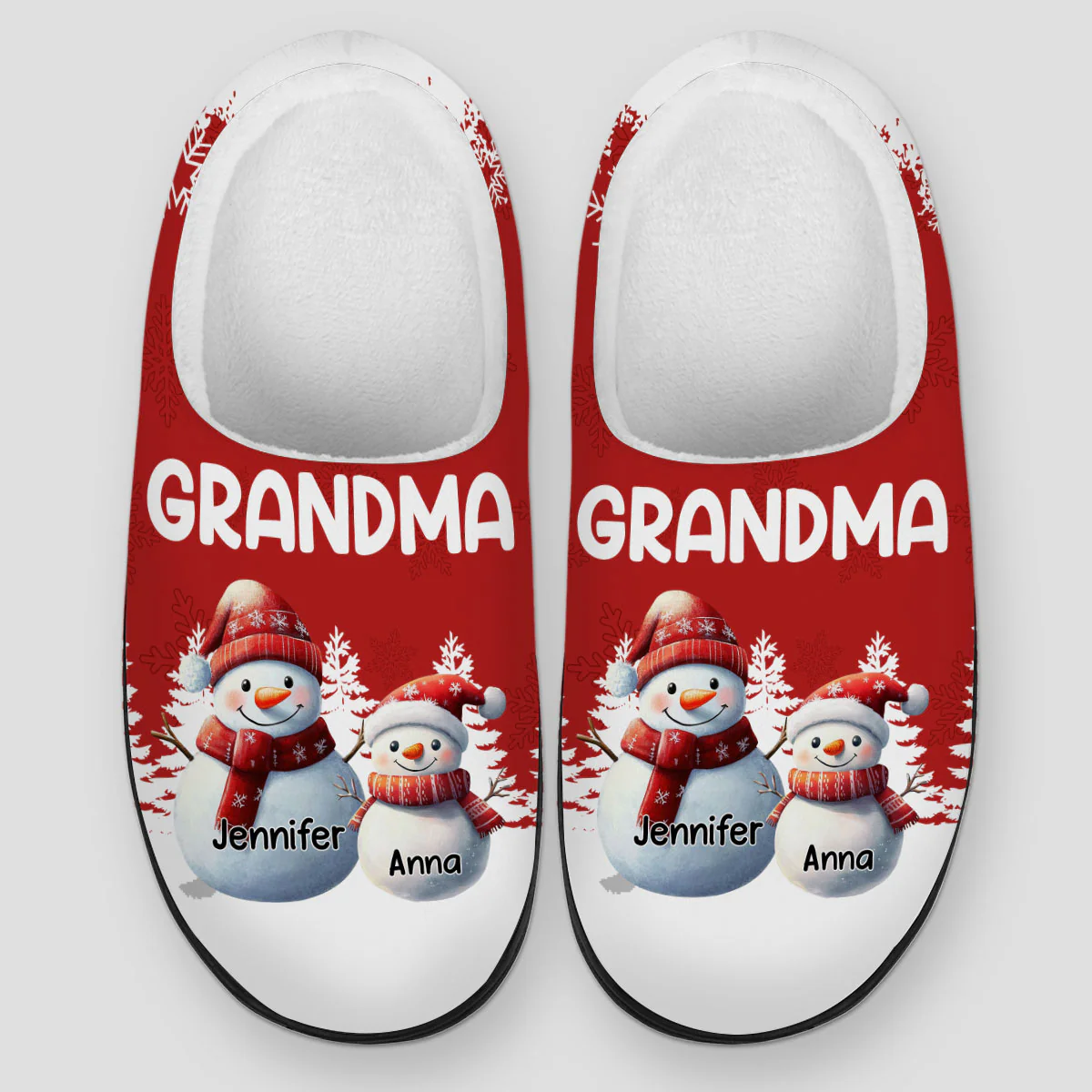 My Fav People Call Me Grandma - Personalized Custom Plush Slippers - Image 2