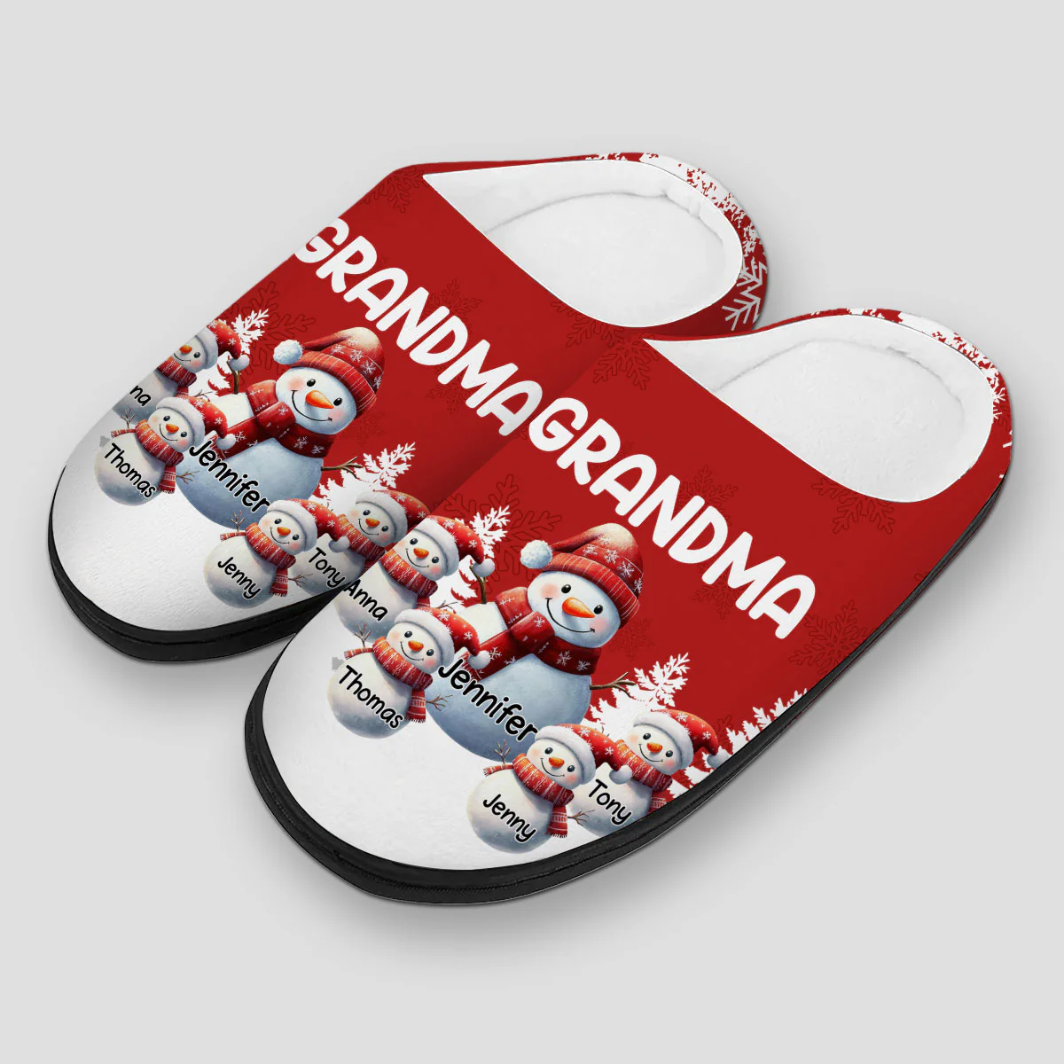 My Fav People Call Me Grandma - Personalized Custom Plush Slippers - Image 4