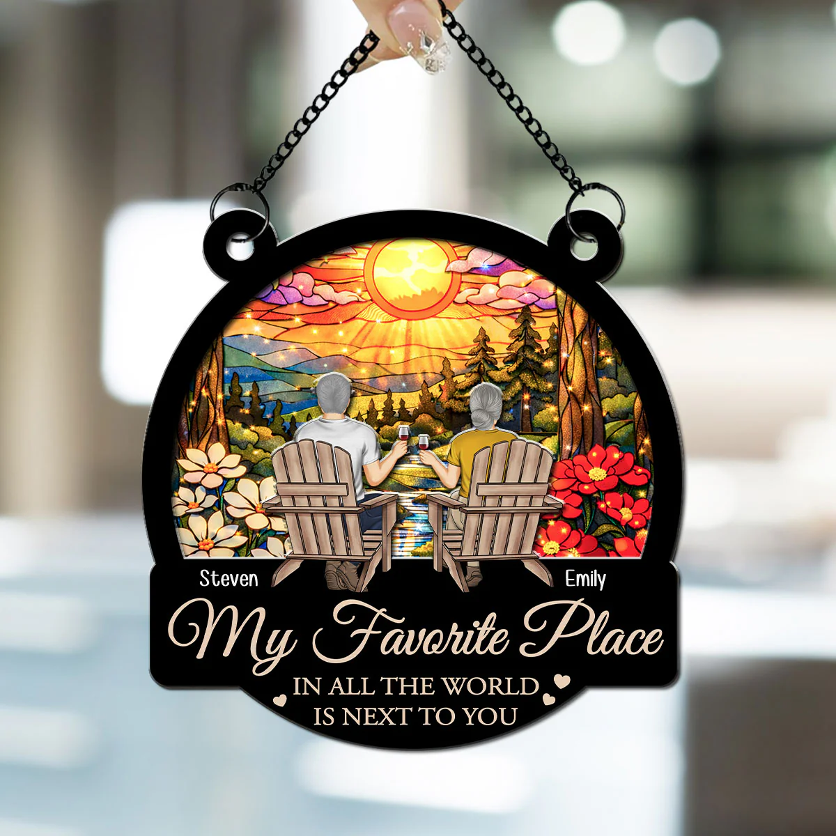  My Fav Place In The World - Personalized Custom Suncatcher - Image 3