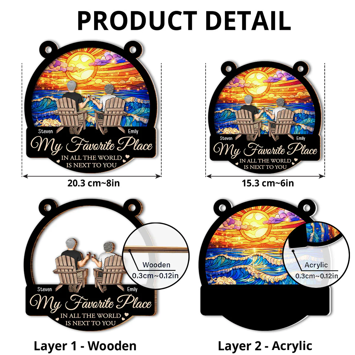  My Fav Place In The World - Personalized Custom Suncatcher - Image 5