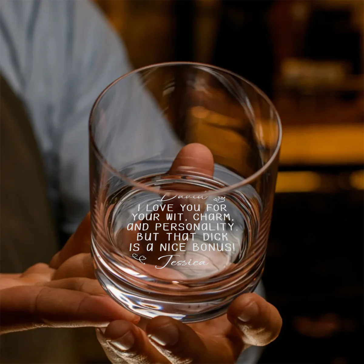 My Favorite Bad Decision - Personalized Custom Engraved Whiskey Glass - Image 3