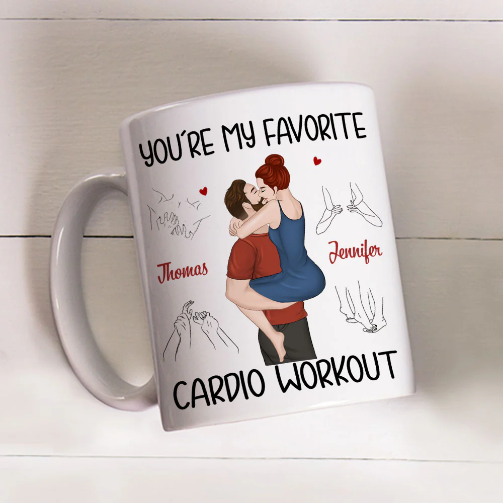 My Favorite Cardio Version 2 - Personalized Custom Coffee Mug - Image 2