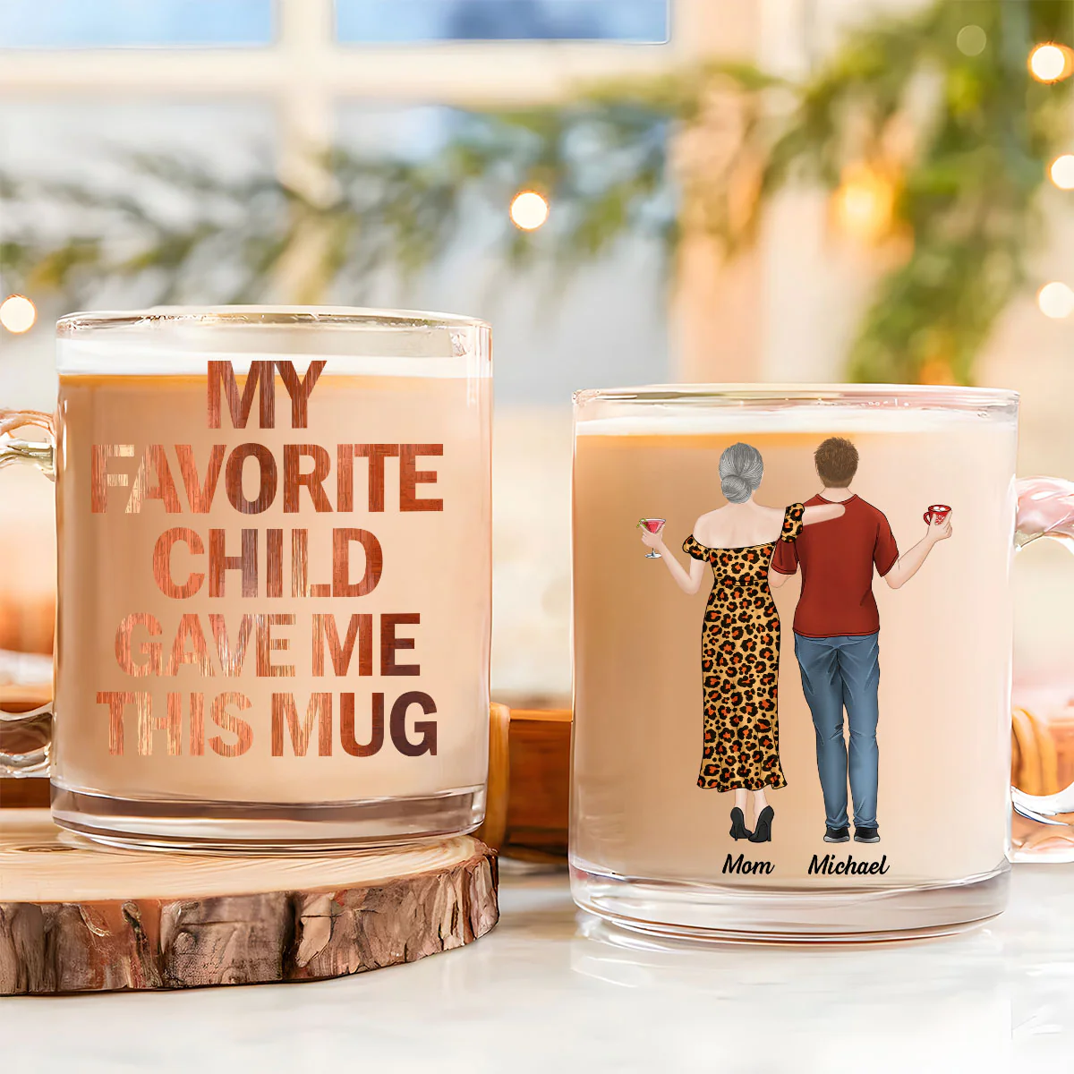 My Favorite Child Gave Me This Mug - Personalized Custom Glass Mug - Image 2
